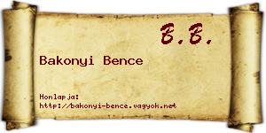 Bakonyi Bence névjegykártya